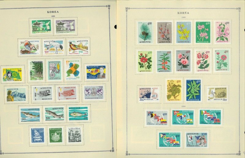 Korea (South) 1946-1973 M (mostly) & U Hinged on Scott International Pages