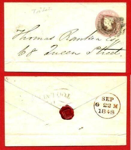 EP4a QV 1d Pink Envelope Size B Used Fancy Too Late On Reverse 