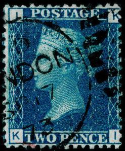 Sg47, 2d dp blue plate 14, VERY FINE use, CDS. Cat £35. KI