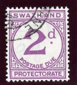 Swaziland 1946 KGVI Postage Due 2d purple & purple-violet VFU. SG D2 var.