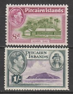 PITCAIRN ISLANDS 1940 KGVI PICTORIAL 8D AND 1/-