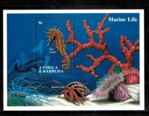 Antigua 1994 - Marine Life, Fish - Souvenir Stamp Sheet - Scott #1806 - MNH