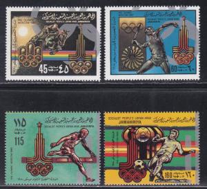 Libya # 842-845, Moscow Summer Olympics, NH, 1/2 Cat.,