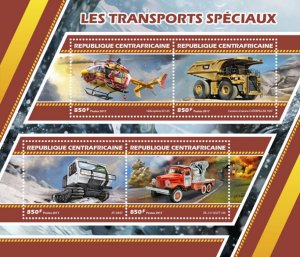 C A R - 2017 - Special Transport - Perf 4v Sheet - Mint Never Hinged
