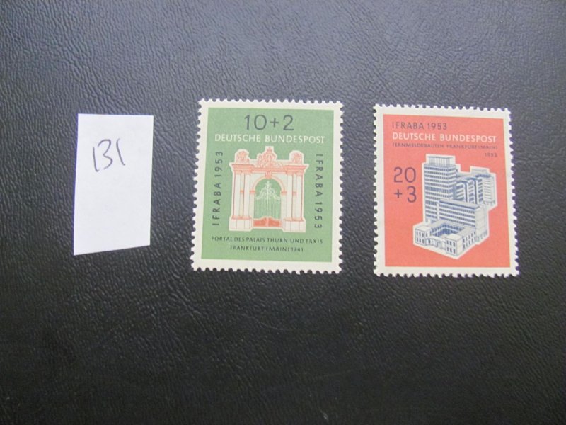 GERMANY 1953 MNH  SC B332-333 SET XF $ 37.50 (131)