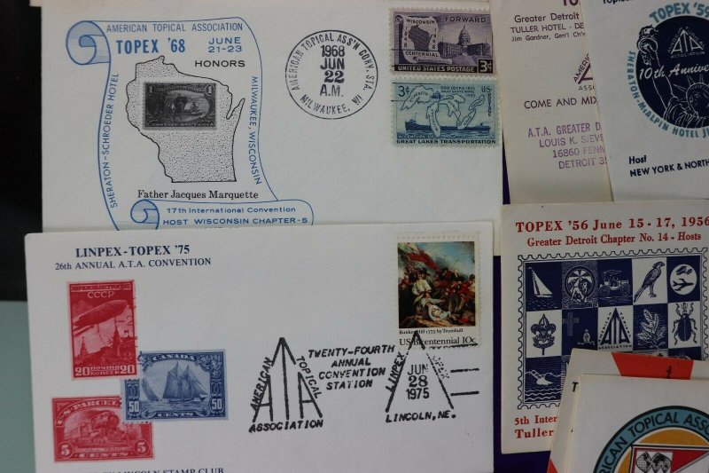 TOPEX ATA convention philatelic cachet cover expo lot US stamp show 1950-1970s