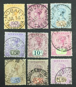 MOMEN: TASMANIA SG #216-224 1892-9 USED £200 LOT #63861