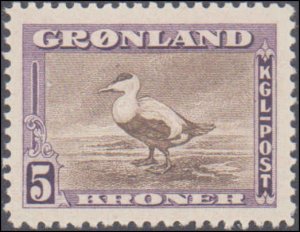 Greenland #10-18, Complete Set(9), 1945, Birds, Animals, Horses, Dogs, Hinged