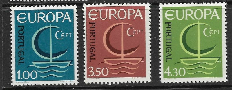 PORTUGAL - EUROPA 1966 - SCOTT 980 TO 982 - MNH