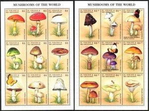 St. Vincent & Grenadines 1998 Mushrooms 2 Sheets MNH