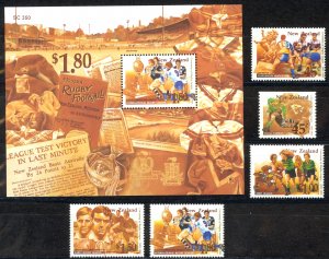 New Zealand Sc# 1278-1282 incl 1281a MNH 1995 Rugby League 100th