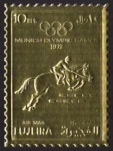 Fujeira Mi #1092A  mnh - 1972 Summer Olympics Munich - perf - gold foil