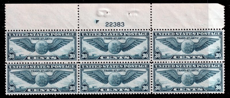 #C24 Mint NH, VF, Plate number block of 6 (CV $110) (CV $11 - ID28652) - Jose...