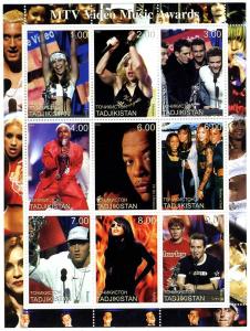 Tajikistan 2001 MTV Music Awards Sheet Perforated Mint (NH)