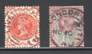 Great Britain #111-2   Used, VF, SON cancels, CV $9.35  ....  2480155