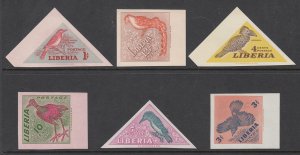 Liberia 341-346 Birds Imperfs MNH VF