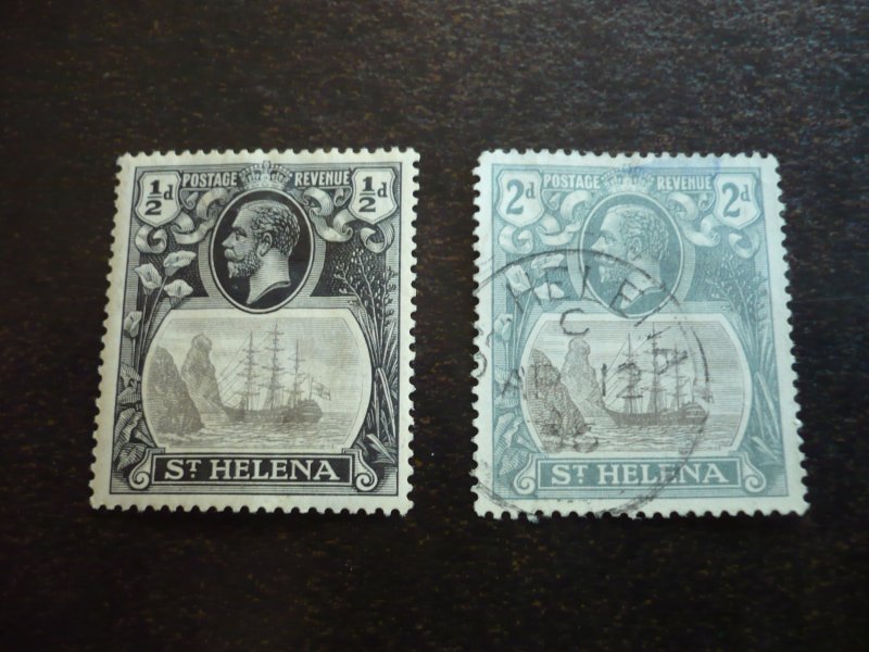 Stamps - St. Helena - Scott# 79,82 - Mint Hinged & Used Part Set of 2 Stamps