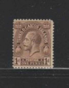 TURKS & CAICOS ISLANDS #46 1922 1p KING GEORGE V MINT VF LH O.G cc