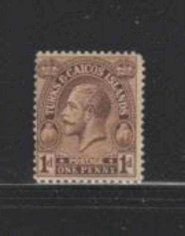 TURKS & CAICOS ISLANDS #46 1922 1p KING GEORGE V MINT VF LH O.G cc