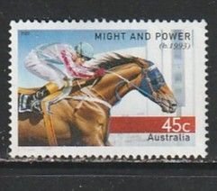 2002 Australia - Sc 2106 - used VF - 1 single - Might and Power - Race Horses