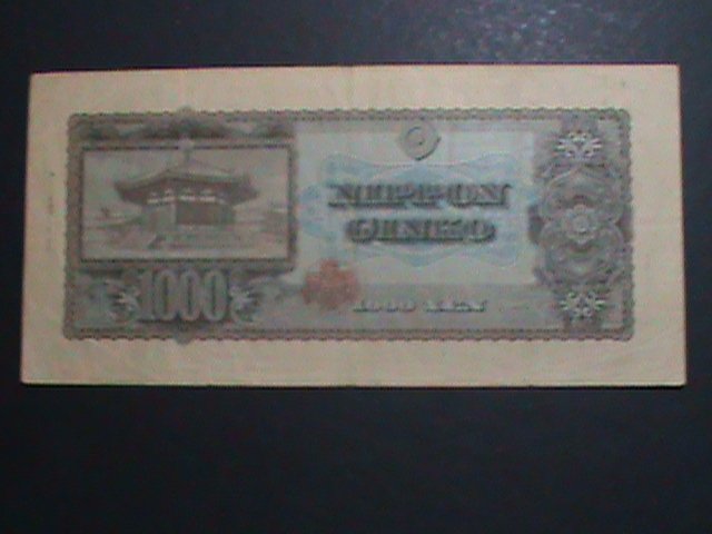 ​JAPAN EMPIRE-VERY OLD ANTIQUE $1000 YAN LIGHT CIRCULATED CURRENCY, VERY FINE