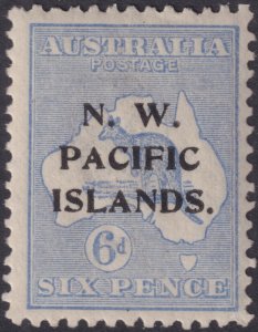 Sc# 32a N.W Pacific Islands 1918-23 Kangaroo and Map 6p issue MNH CV $80.00