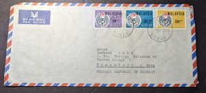 1965 Malaysia Airmail Cover Tapah Perak to Frankfurt Am Main Germany