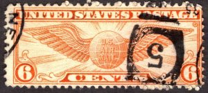 1934, US 6c, Winged Globe, Used, Sc C19