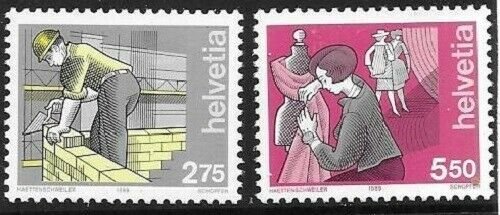 1989   SWITZERLAND  -  SG.  1168 / 1176  -  OCCUPATIONS  -  MNH