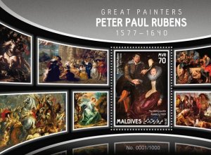 MALDIVES - 2016 - Peter Paul Rubens - Perf Souv Sheet - Mint Never Hinged