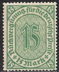 GERMANY 1923 15pf REFUND FOR THE GERMAN PRESS Revenue Erler No.AA1A MNG