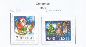 ESTONIA - 1998 - Christmas - Perf 2v Set - Mint Lightly Hinged