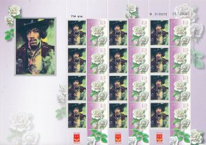 ISRAEL 2015 JIMI HENDRIX SHEET MNH