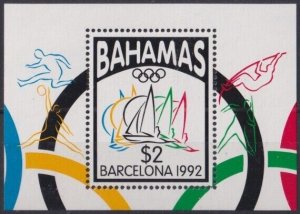 Bahamas 1992 MNH Stamps Souvenir Sheet Scott 759 Sport Olympic Games Sailing