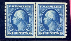 US SCOTT #396 LINE PAIR MINT-VF-OG-NH W/ PSE CERT (4/10/24 GP)