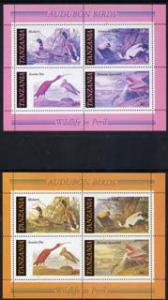 Tanzania 1986 John Audubon Birds m/sheet with yellow omit...