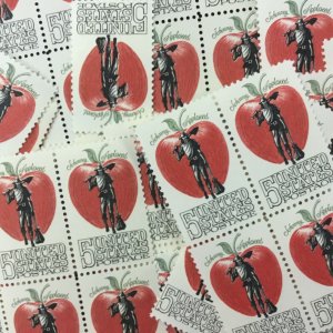  1317   Johnny Appleseed, Folklore.  100 mint untag 5 cent stamps.  Issued 1966.