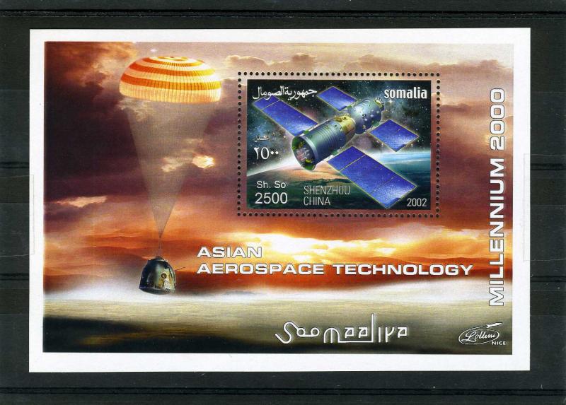 Somalia 2002 ASIAN AEROSPACE Technology s/s Perforated Mint (NH)