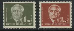 Germany DDR 1 mark and 2 marks mint o.g. hinged