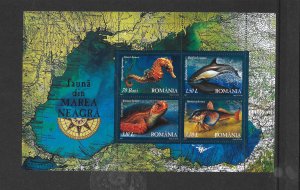 ROMANIA #4919a MARINE LIFE M/S MNH