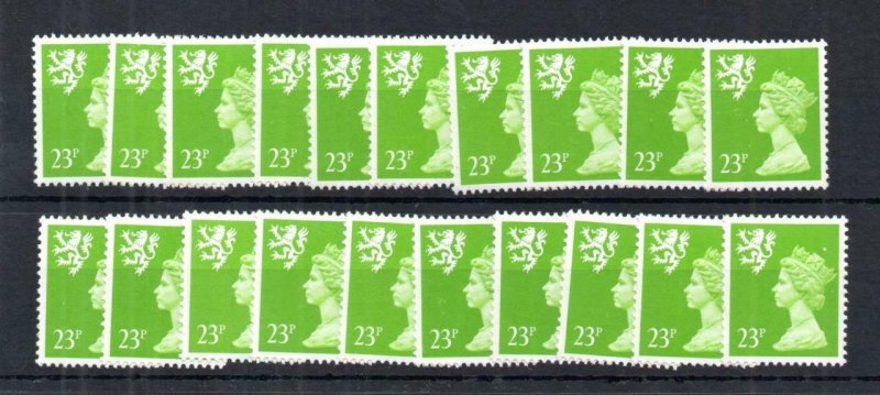 23p 2 BANDS SCOTLAND REGIONAL SG S68 UNMOUNTED MINT x20 Cat £180