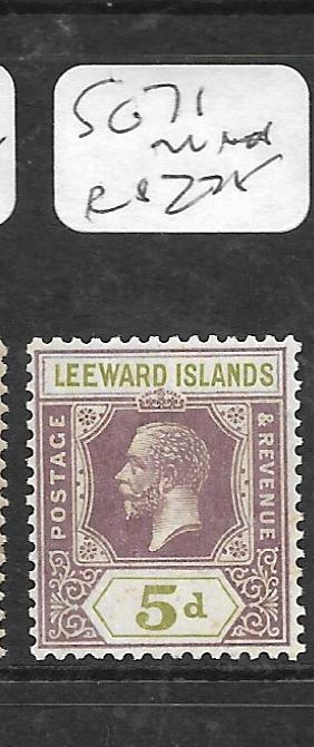 LEEWARD ISLANDS (P1504B) KGV 5D  SG 71  MNH