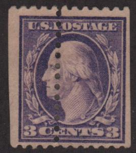 502 3 Cent Misperfed Stamp, Hr w1310