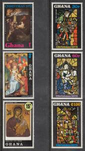 Ghana Christmas 1972 (Scott # 466-71) MNH