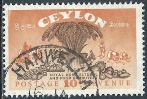 Ceylon, Sc #330, 10c Used
