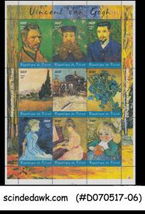 CHAD - 2001 Famous Paintings by Vincent Van Gogh Art / PAINTINGS - SHEETLET MNH