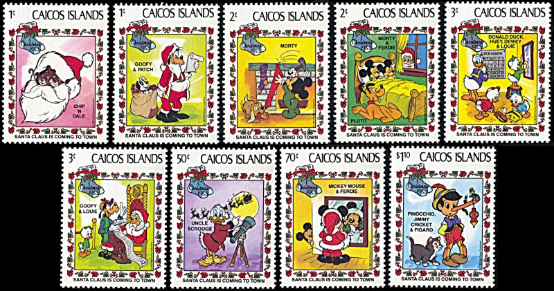 Caicos Islands 22-30, MNH, Disney Christmas 1983