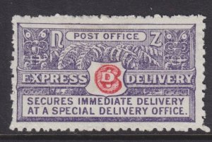 NEW ZEALAND 1903 SC #E1/SG #E1 LIGHT VIOLET SPECIAL DELIVERY PERF 11 CAT $70