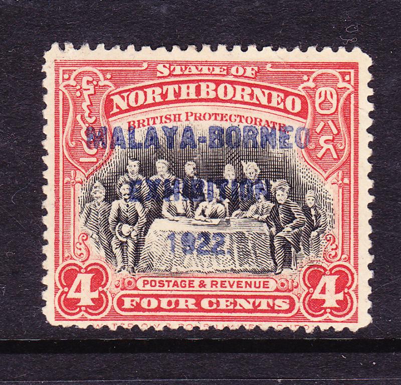 NORTH BORNEO  1922  4c MALAYA-BORNEO  EXHIBITION  MNG P14 1/2-15 SG 257b 