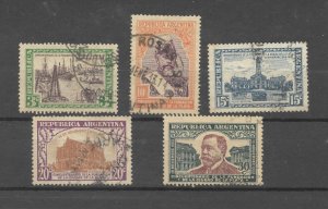 ARGENTINA 1933 LOCAL MOTIVES FOUNDATION OF LA PLATA SCOTT 409/13 USED